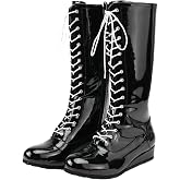 Mens Wrestling Boots Halloween Cosplay Knight Boots Mid Heel Shoes
