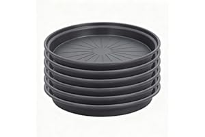 Bamworld 6 Pack Plant Saucers, 30cm (12 Inch) Round Plastic Plant Trays, Heavy Duty Leak Proof Saucers for Indoor Potted Plan