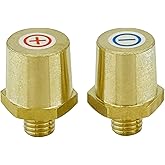 3/8"-16 Thread Male Brass Side Post Battery Terminal Charging Posts, Ampper Standard Side Post 3/8" Battery Post Adapter (+/-