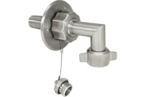 G-Sunny All Metal RV City Water Inlet with 90 Degree Elbow RV water connection inlet Stainless Steel Upgrade Replacement Water Fill Inlet for RV Camper Motorhome Boat (90 Degree Elbow, Brushed Nickel)