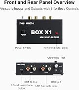 Fosi Audio BOX X1 Phono Preamp MM Turntable 3.5mm Headphone RCA Output view 6