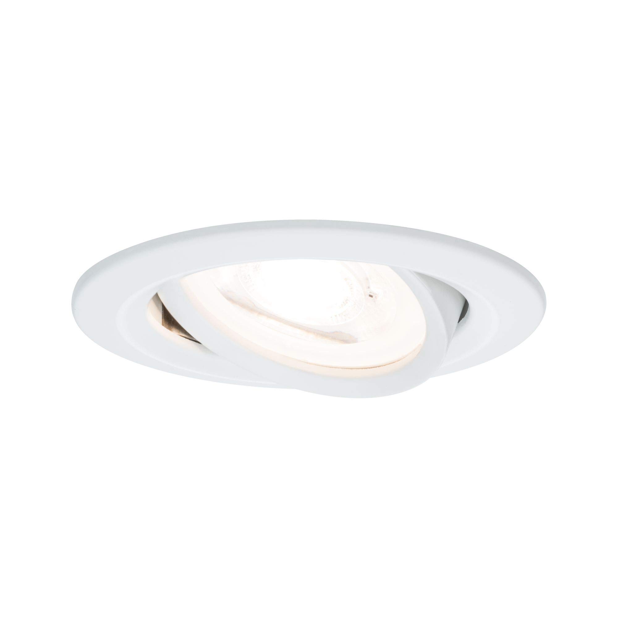 Paulmann Nova 93605 LED Recessed Ceiling Spotlight Round 3X 7 W GU10 White dimmable and Pivotable IP23 Spray Water Resistant Recessed Light Aluminium 7 W Matt White