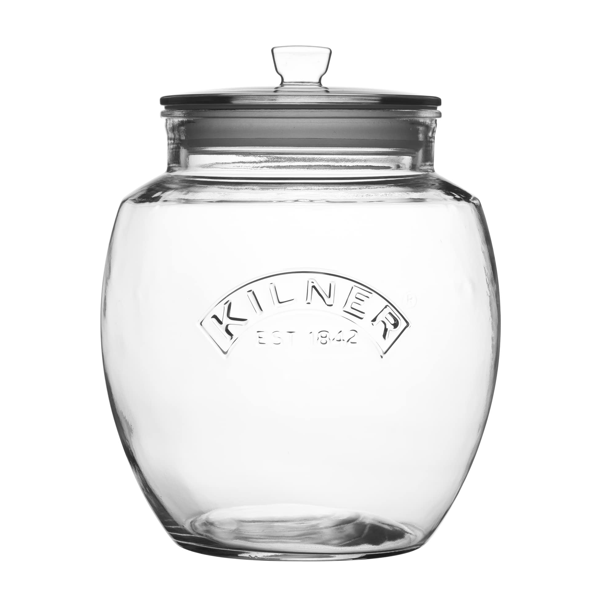 Kilner Universal Jar Push-Top Lid 4 Litre Glass Food Container with Silicone Seal Kitchen Pantry Storage for Dry Foods Biscuits Sweets