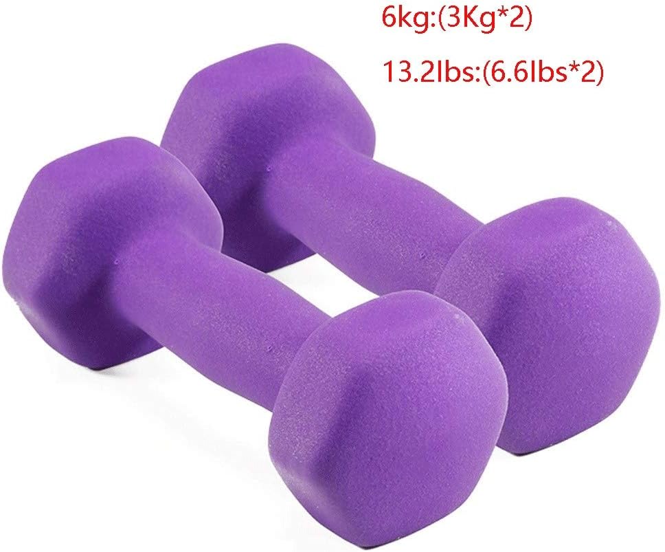 Dumbbell Dumbbell Fitness Equipment Unisex Dumbbell Family Yoga Dumbbells Multi-Functional Fitness Dumbbells Home Dumbbells (Color : Purple, Size : 6kg)