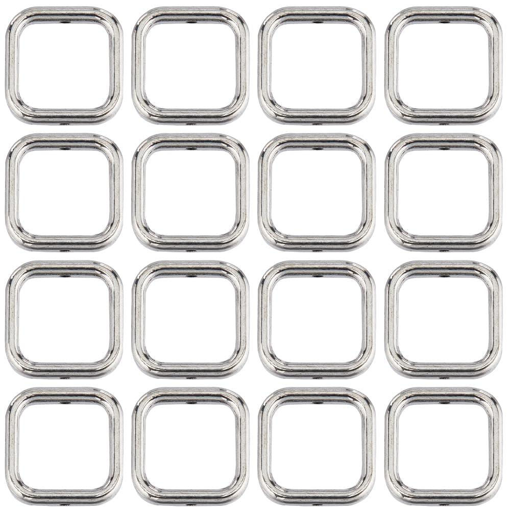 SUNNYCLUE 1 Box 80Pcs 14MM Square Bead Frame Alloy Bead Frames Bulk Tibetan Style Vintage Silver Hollow Metal Frames Beads for jewellery Making Bead Assortments DIY Craft Bracelets Necklaces Earrings