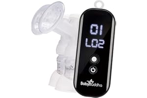 BabyBuddha Breast Pump Hands Free - Portable & Compact with 15 Levels of Control - Battery Powered Electric Breast Milk Pump - Quiet Single/Double Wearable Breast Pump for New Moms - FSA Baby Approved