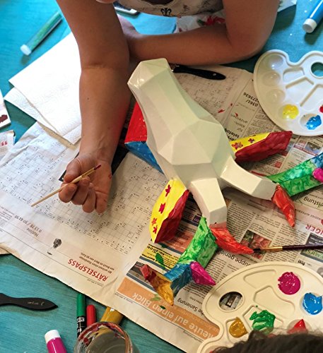 Hansmeier Hirsch Wandskulptur - Weiß - 42 x 41 cm - Wanddeko Geweih