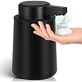 Automatic Soap Dispenser Foaming Touchless: 9oz Plastic Black Modern Rechargeable Electric Auto Foam Soap Dispenser - Bathroom Kitchen Hand Dish Lotion