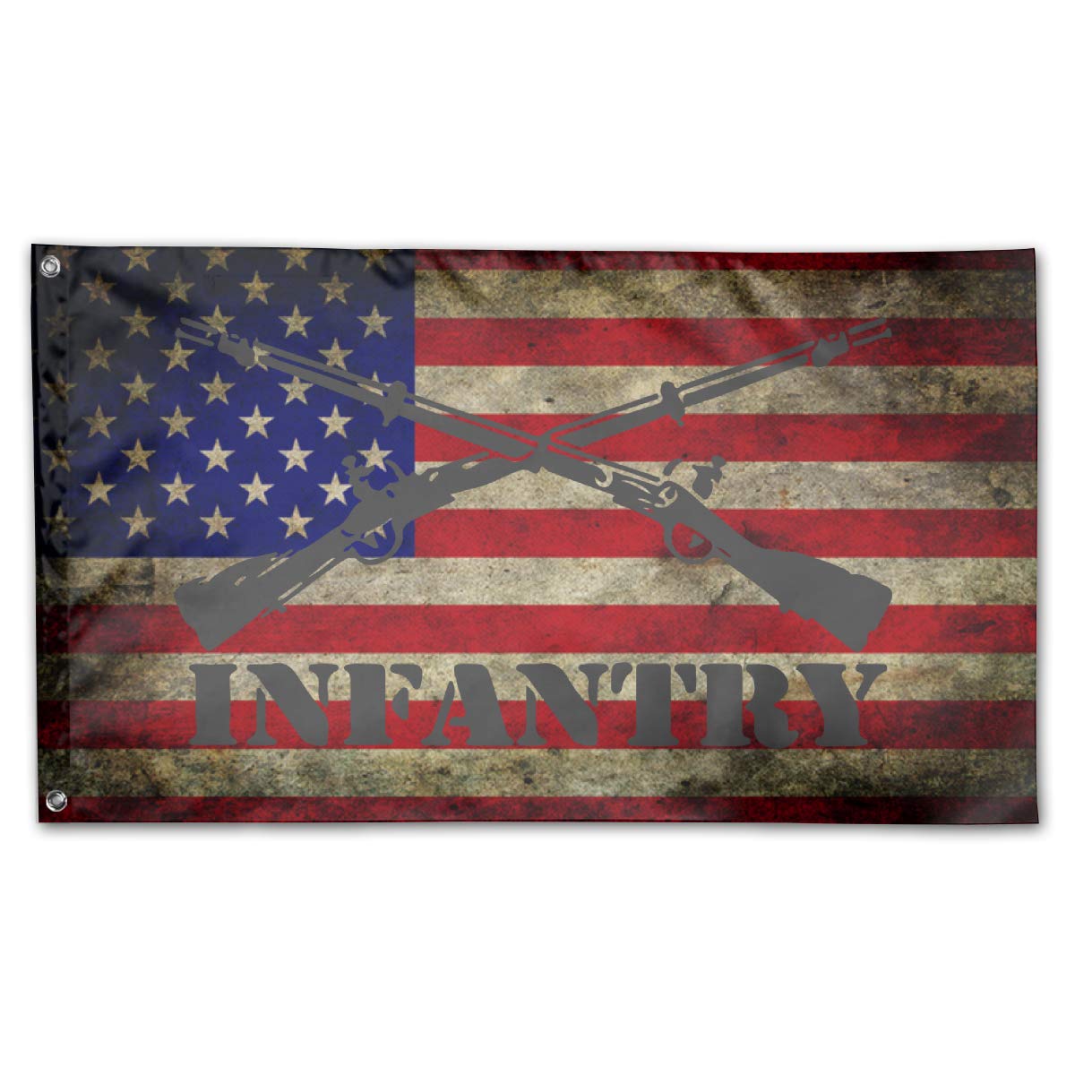 UNSTARFLAG American Flag by U.S. Veterans Owned Army Infantry Branch Insignia Flag 3x5 Ft