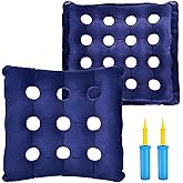Akamino 2 Pack Inflatable Seat Cushion, Portable Waffle Chair Cushion with Inflatable Pump, Pressure Relief Seat Cushion for Tailbone Sciatica Office Wheelchair Travel Cars (Blue)