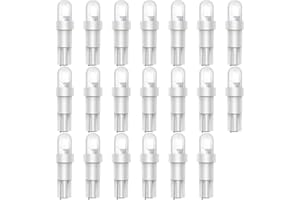 cciyu 10 Pack T5 Wedge 1 LED Car Auto Dashboard Gauge Side Light Bulb Lamp 37 58 70 73 74 White 12V