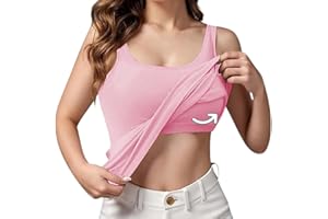 FLOLEO Womens Tank Tops with Built in Bras Soft Sleeveless Tank Tops Solid Scoop Neck Shirts Basic Workout Top Undershirt Tee