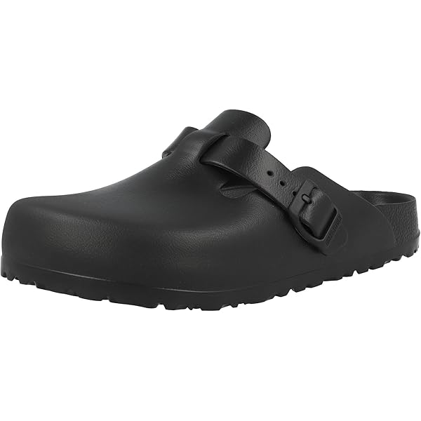 Amazon.com | Birkenstock Men?s Boston Black Leather Sandals 40 EU