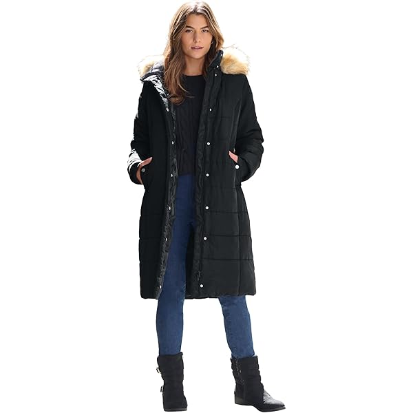 ジャケット・アウター [CITY] SUPER180S MAXI LENGTH COAT Women's Plus Size Quilted Long Jacket | Sizes 1X-6X – Snow