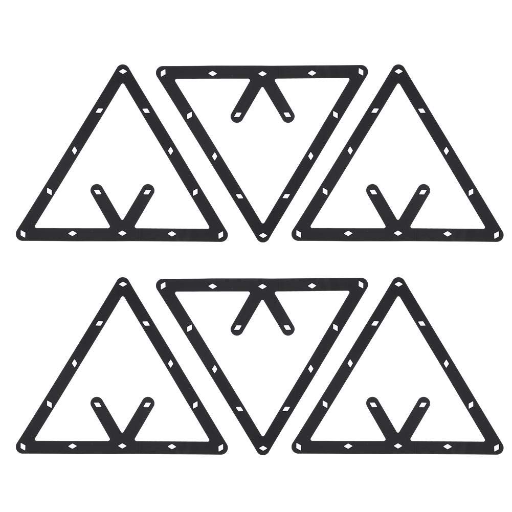 Tbest 6Pcs/Set Black Plastic Billiard Ball Rack, Triangle Pool Table Ball Holder, 24cm x 24cm (9.4in x 9.4in), Modern Style, Time-Saving Design, For Pool Games & Halls/Individual Places