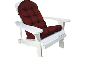 mudilun Outdoor Adirondack Chair Cushion High Weather Resistant Tufted Waterproof Lounge Cushion Anti-Slip Thickened High Back Patio Seat Pads(Star Sea Red)