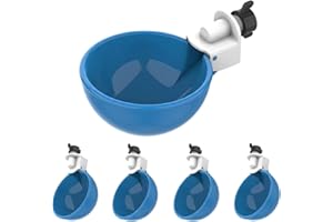 5 Pack Blue Large Automatic Chicken Waterer Cups, Suitable for Ducks, Geese, Turkeys, and Bunny Rabbit, Poultry Water Feeder 