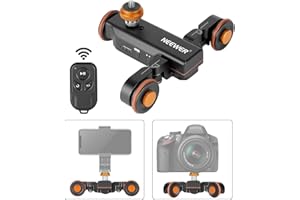 Neewer 3 Wheels Wireless Video Camera Dolly, 3 Speed Motorized Electric Track Rail Slider Dolly Car with Remote Control, Compatible with DSLR Camera Camcorder GoPro iPhone and Android Smartphone