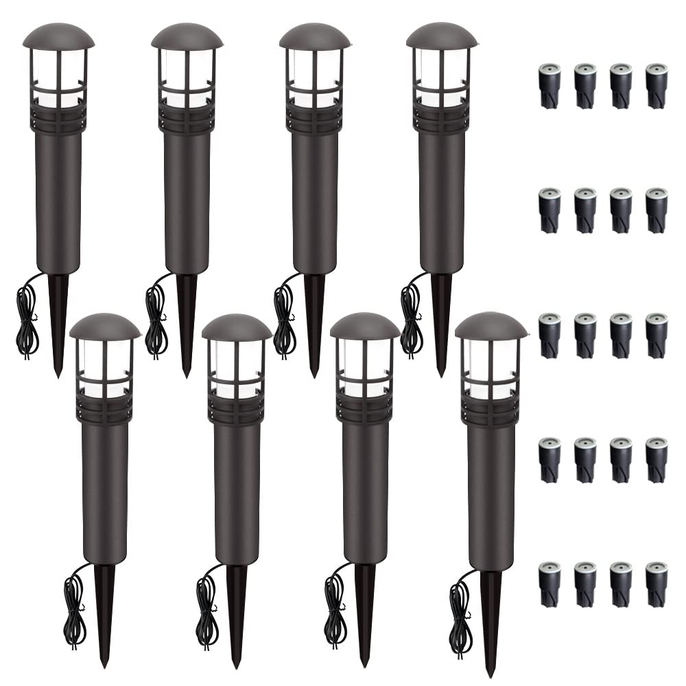 Photo 1 of VOLISUN Outdoor LED Landscape Lighting,8-Pack 3W 12V Low Voltage Pathway Lights,Outdoor Waterproof Garden Lights,Aluminum Housing ETL Listed,CRI 90+,5000K Cool White for Driveway Sidewalk