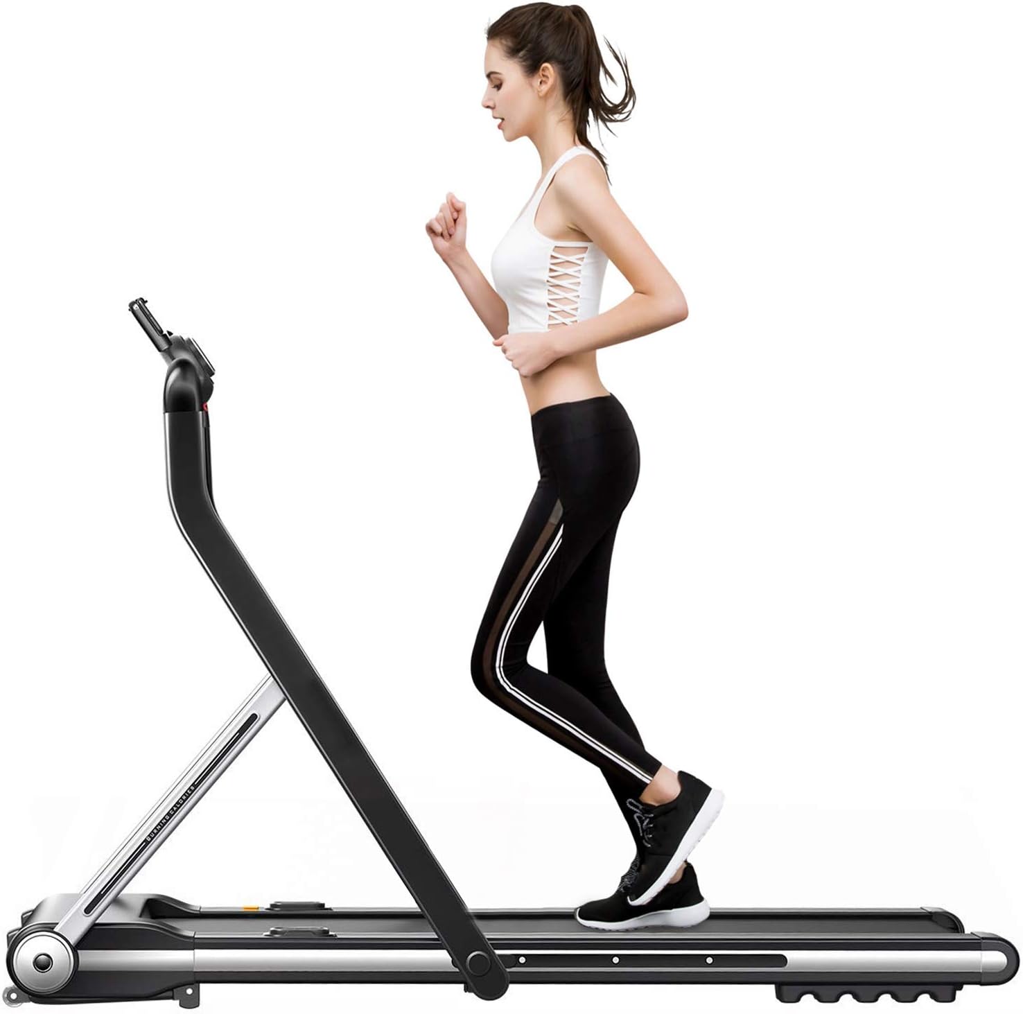 Bkisy Under Desk Treadmill 2 in 1 Smart Folding Walking Desk Treadmill with Wide Tread Belt Running Walking Treadmill Under Desk Quiet Treadmill for Home Office