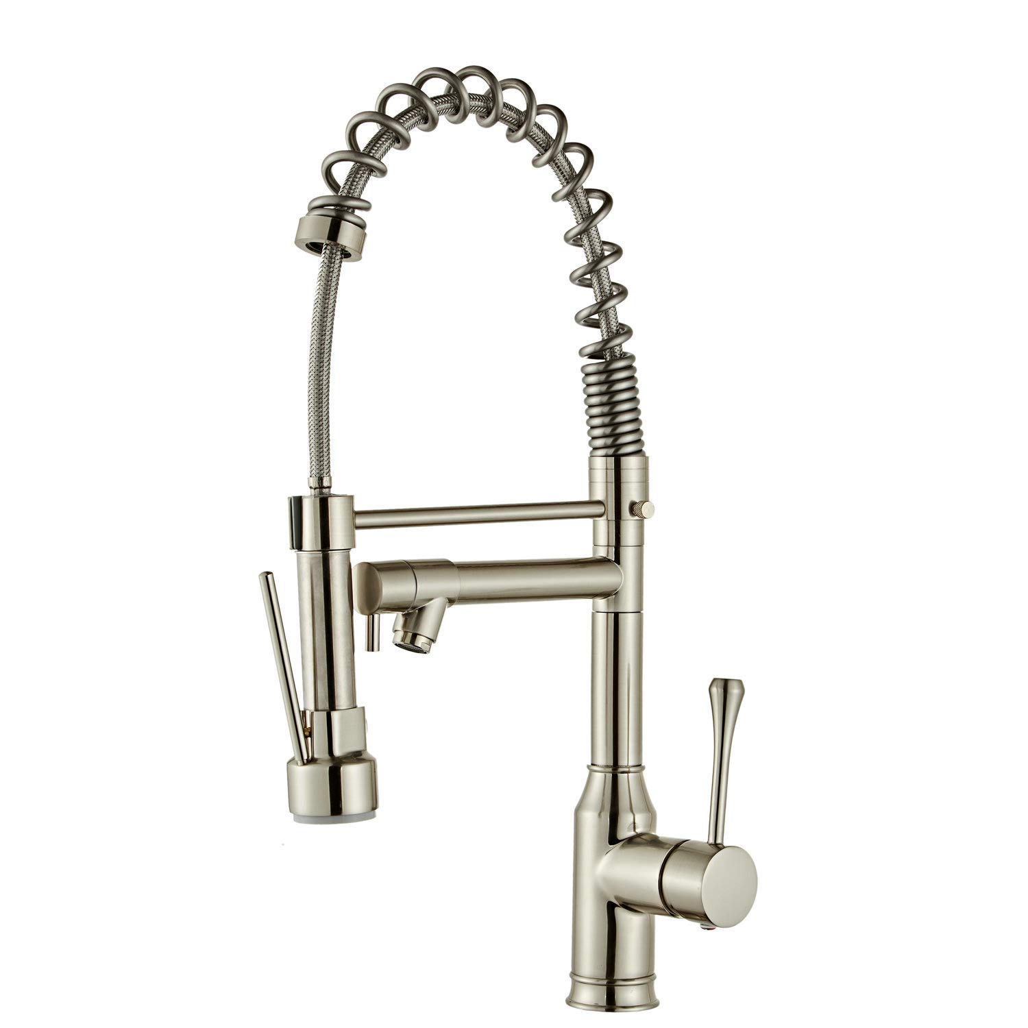 Professional Sink Mixer Tap Kitchen Faucet Brushed Nickel Brass 360