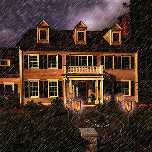 LED Solar Lights outdoor dancing Flickering Flame Waterproof Security Torch Lamp Landscape Decoration Lighting Dusk to Dawn for Driveway Yard Lawn Garden Auto On/Off(2 Pack (Black) ¡