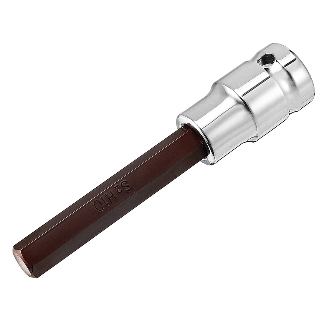 Sourcingmap 1/2" Drive x H10 (10mm) Hex Bit Socket, S2 Steel Bits CR-V Sockets 4" Length Use with Ratchet Wrench, Slide Bar, Extension Rod