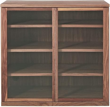 Amazon Co Jp 無印良品 木製キャビネット ガラス扉 ウォールナット材 幅 奥行44 高さcm 設置 組立 引き取りサービスあり 一部地域のみ ホーム キッチン