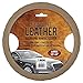 BDK Genuine Beige Leather Steering Wheel Cover for Car, Large (15.5