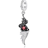 MONGAS Gothic Charms 925 Sterling Silver Angel Devil Charms Demon Angel Wings Dangle Gothic Jewelry Valentines Day Gifts for Mom Women