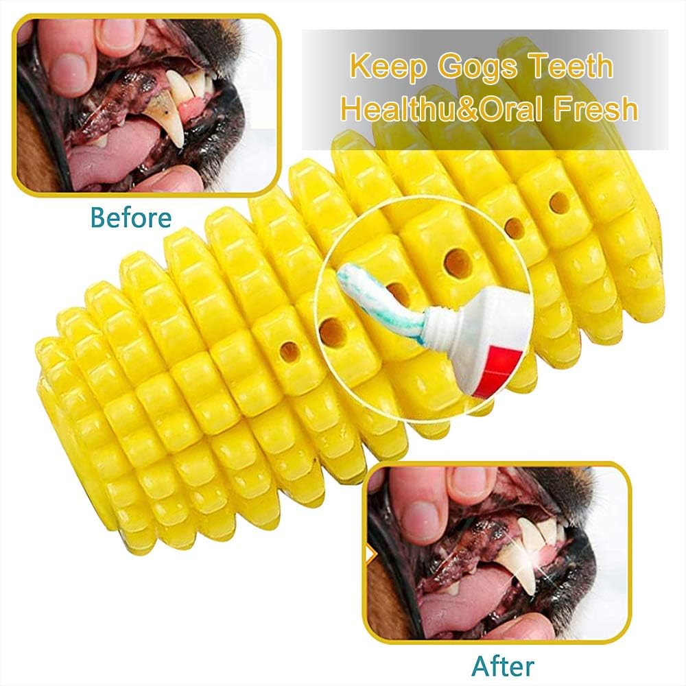 Kitchen & Dining : Dog Chew Toys Corn, Dog Toys Puppy Toothbrush Teeth Cleaning Toys, Tough Chew Toys for Medium Large Dogs, Rubber Chew Toys for Dogs, Tough Dog Chew Toys for Aggressive Chewers : 