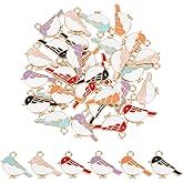 HOBBIESAY 36Pcs Cute Sparrow Charms Bulk 6 Colors Alloy Enamel Bird Charms Lucky Anamal Bird Pendants Flying Animal Charm for DIY Necklace Bracelet Earrings Keychains Making Hole: 1.8mm