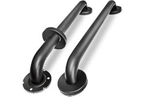 ZOOMERRY Handicap Grab Bars, 2 Pack 24 Inch Shower Grab Bar for Seniors, 304 Stainless Steel ADA Grab Bars for Bathtubs and Showers, Toilet, Safety Shower Handles for Elderly, Disabled, Injury (Matte Black)