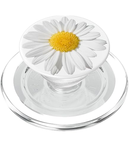 Cute Colorful Red Daisy Margarita Flower Floral White Base PopSockets Swappable PopGrip