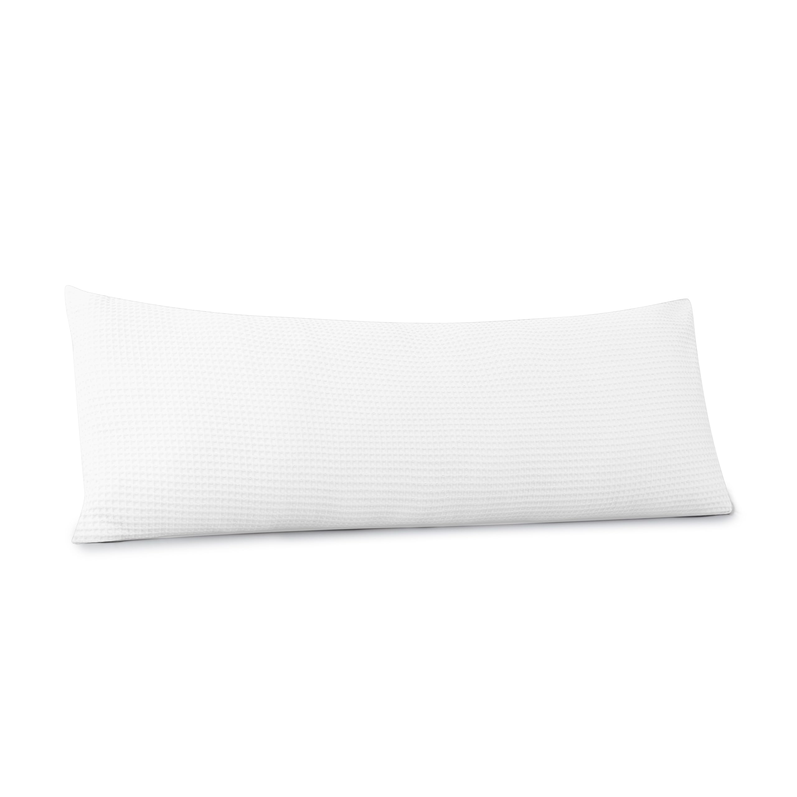 Photo 1 of 100% Egyptian Cotton 600 TC Waffle Weave Body Pillowcase with Zipper,1 Pack Ultra Soft Breathable Pillow Cover, Skin-Friendly Bed Pillow Sham, Body Pillow Case Cover, White, 20" x 54"