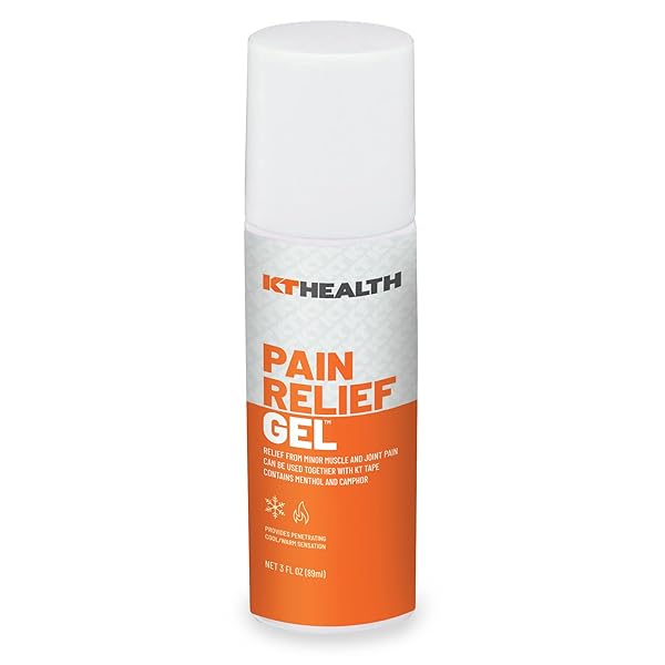 KT TAPE HEALTH, PAIN RELIEF GEL, TIME-RELEASED TOPICAL RELIEF FROM BACK PAIN, SCIATICA AND ARTHRITIS, 3.0 OZ ROLL-ON