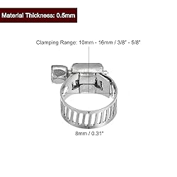 uxcell Worm Gear Hose Clamp, 12pcs
