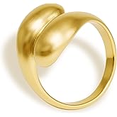 Calakein 18K Gold Plated Rings, Adjustable Rings for Women, Non Tarnish Stackable Rings Jewelry