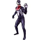 MARVEL Venom Adult Zentai Halloween Costume - Spandex, Invisible Zippers, Wrist Openings