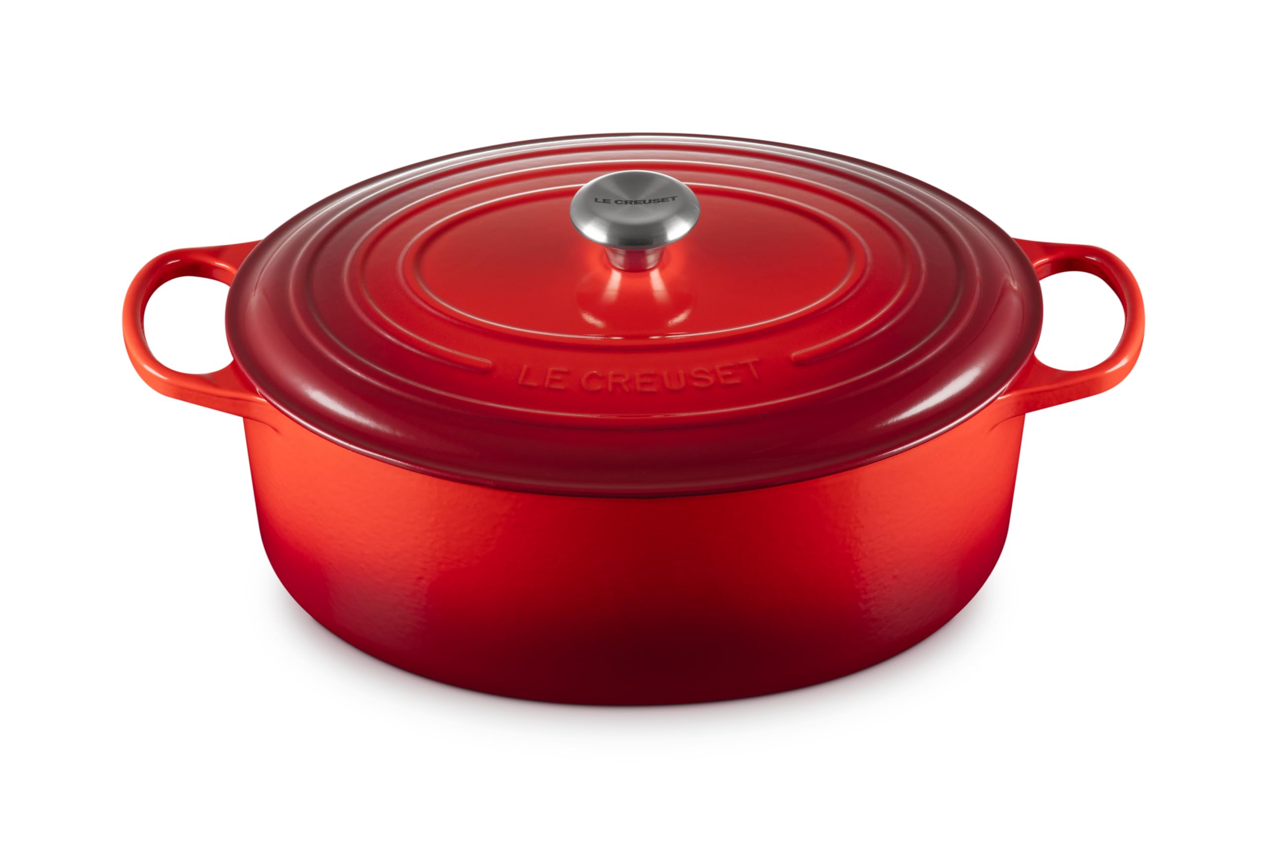 Le Creuset Enameled Cast Iron Signature Oval Dutch Oven, 9.5 qt., Cerise