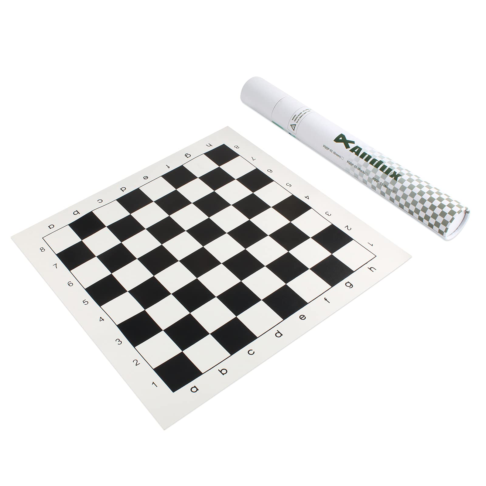 Andux Chess Game Rollable Chessboard Chessboard Only XQQP-01 (Black and White,42x42cm)