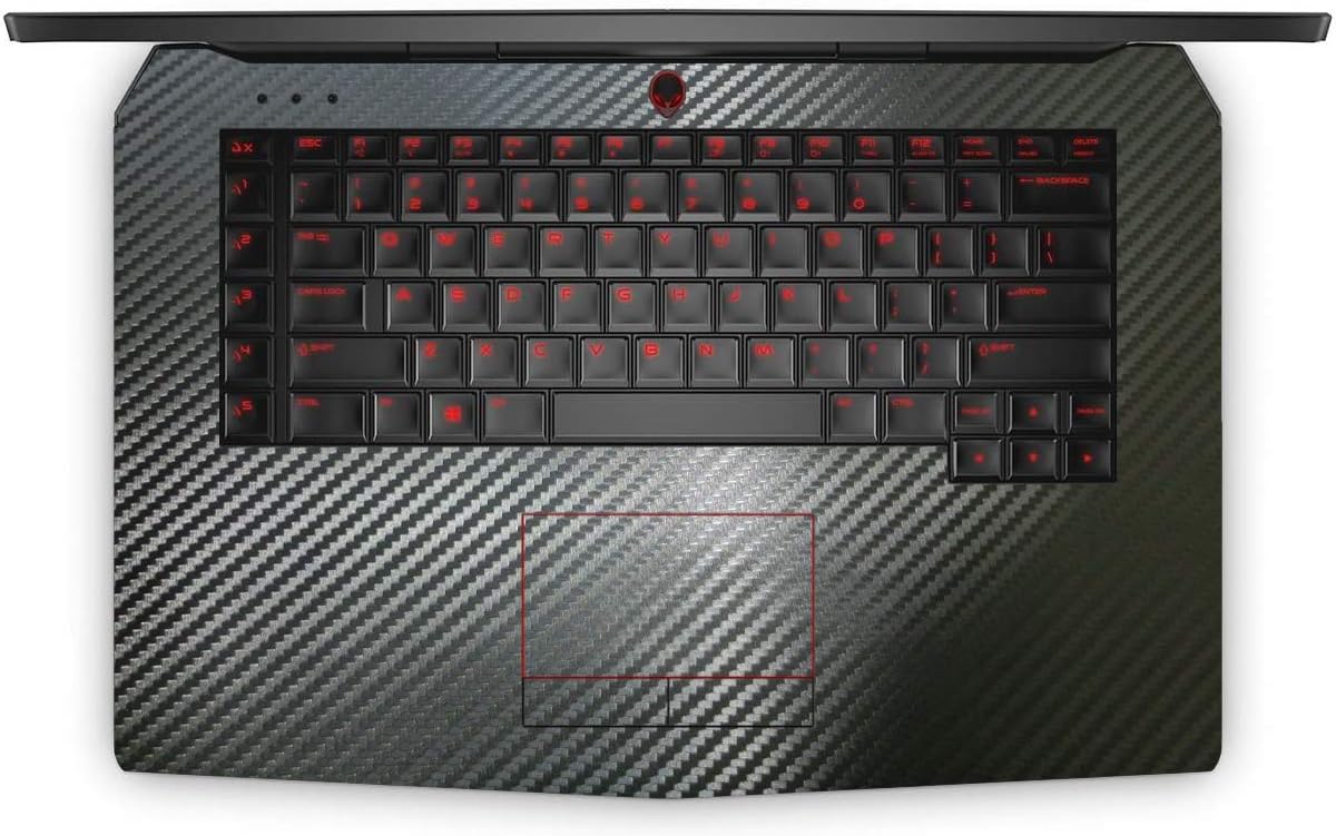BingoBuy 2-Pack Customized Decal Palmrest Cover Skin Protector Sticker for Dell Alienware 15 2015, 2016, m15 R1 2018 Release, m15 R2 2019 Release(Alienware m15 R2 2019 Release, Black Carbon Fiber)