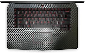 BingoBuy 2-Pack Customized Decal Palmrest Cover Skin Protector Sticker for Dell Alienware 15 2015, 2016, m15 R1 2018 Release, m15 R2 2019 Release(Alienware m15 R2 2019 Release, Black Carbon Fiber)