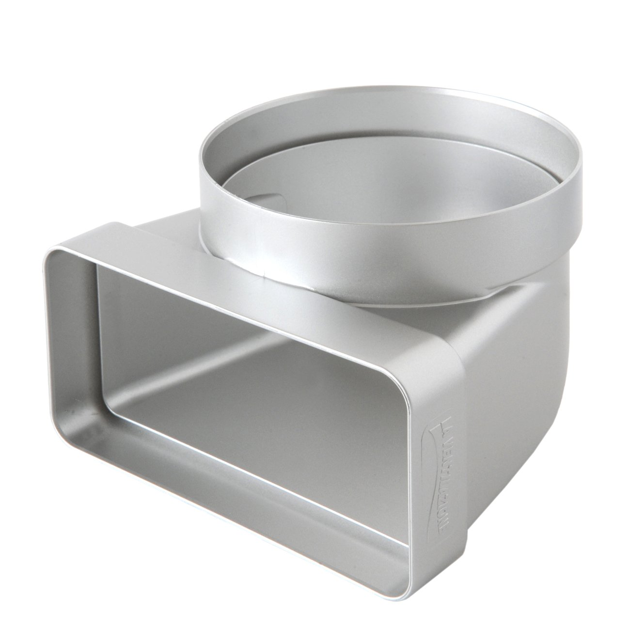 The ABS cgv126ac-y Vertical Curve in Ventilation Tube Round to Rectangular, Satin Chrome, 100 mm-120 X 60 mm