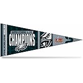 Rico Industries NFL Football Philadelphia Eagles 2025 Super Bowl Champions 12" x 30" Felt Wall Décor Pennant - Great for Home/Bed Room/Man Cave Décor