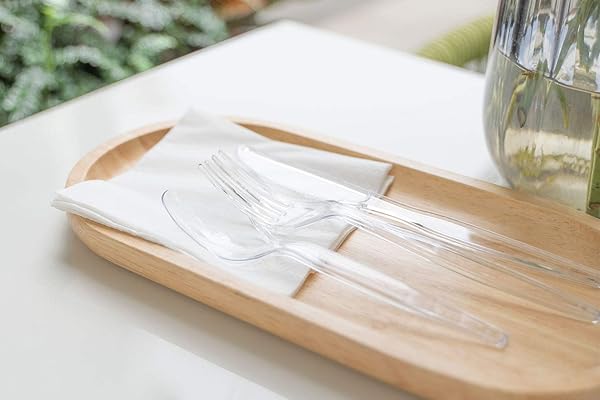 POSATE HEAVYWEIGHT PLASTIC SPOONS, CLEAR, 100 COUNT