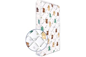 LILYVIBEBEARHAPPY Mini Crib Mattress 38" x 24" x 4"- Firm Support and Comfort Premium Foam,Noiseless and Odorless,Hypoallergenic Mini Crib Mattress,Fits Mini and Portable Cribs,Dual Sided with Soft Breathable Fabric