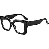 FEISEDY Oversized Square Blue Light Blocking Glasses for Women Men Fashion Computer Glasses Reduce Eye Strain B0111