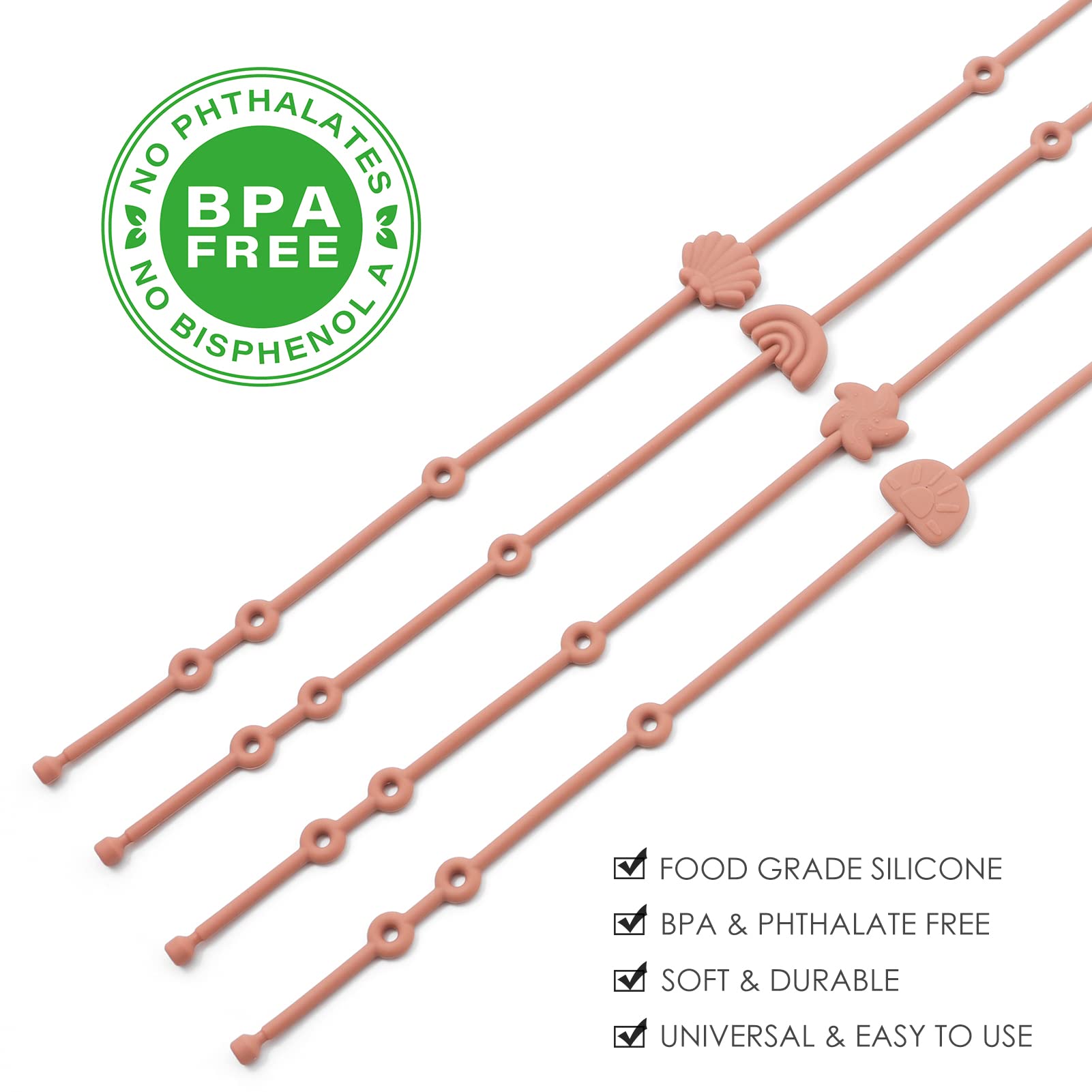 Andy Bear Toy Straps for Baby Toy Safety Straps Silicone High Chair Toys Straps Toddler Bottle Straps for Strollers, High Chair, Cribs, Car Seat, Stroller Accessories, Baby Pacifier Clip-Sage