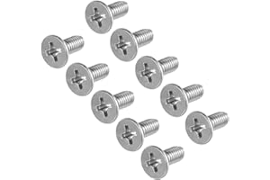 uxcell M4x10mm Flat Head Machine Screws, Phillips Cross Screw, 304 Stainless Steel, Fasteners Bolts 50Pcs